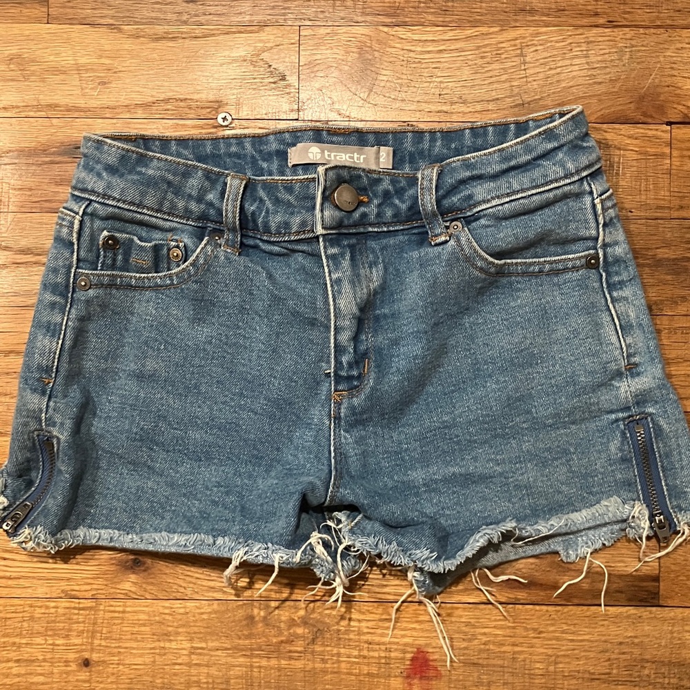 Kids Tractr Distressed Blue Jean Shorts